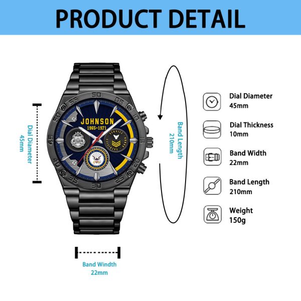 Navy Badge Watches Men Silver SS14 4