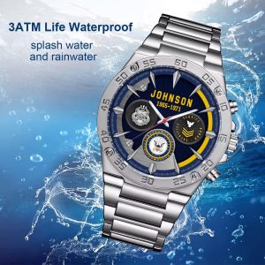 Navy Badge Watches Men Silver SS14 9