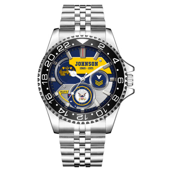 Navy Bage Stainless Steel Silver Watch SS10 2
