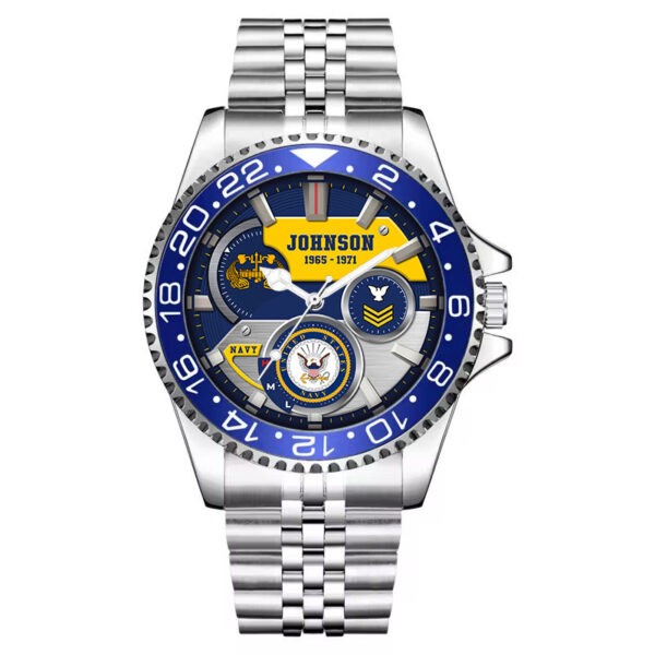 Navy Bage Stainless Steel Silver Watch SS10 3