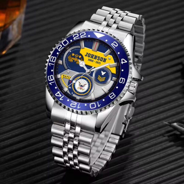 Navy Bage Stainless Steel Silver Watch SS10 5