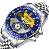 Navy Bage Stainless Steel Silver Watch SS10 6