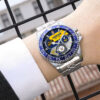 Navy Bage Stainless Steel Silver Watch SS10 9