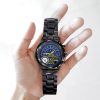 Navy Body Fat Calculator Navy Badge Black Stainless Steel Watch SS7 4