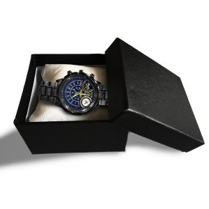 Navy Body Fat Calculator Navy Badge Black Stainless Steel Watch SS7 7
