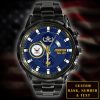 Navy Fat Percentage Calculator Navy Badge Black Stainless Steel Watch SS8 5