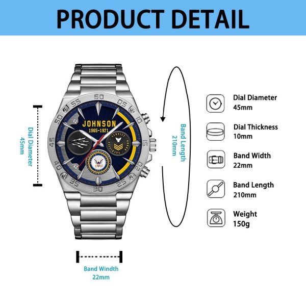 Navy Rating Watches Men Silver SS14 6