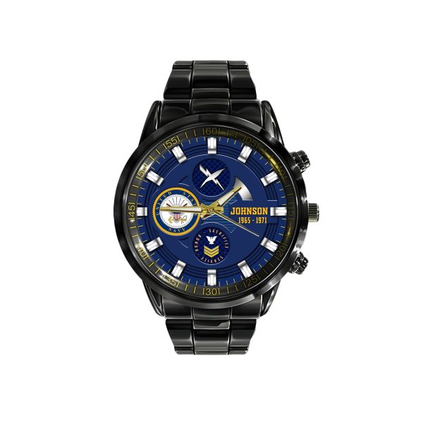 Navyfolder Navy Rating Black Stainless Steel Watch SS8 3