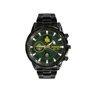 Soldier Rankings In Order Army Branch Black Black Stainless Steel Watch SS8 3