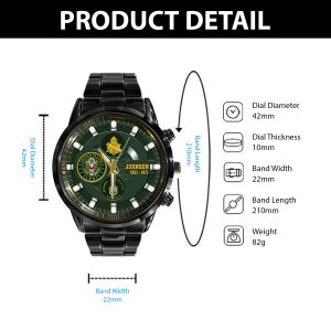 Soldier Rankings In Order Army Branch Black Black Stainless Steel Watch SS8 7