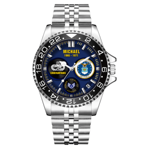 US Air Force Badge Silver Stainless Steel Watch SS1 1 2