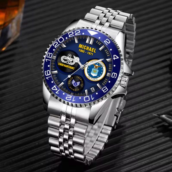 US Air Force Badge Silver Stainless Steel Watch SS1 3 2