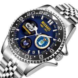 US Air Force Badge Silver Stainless Steel Watch SS1 5 2