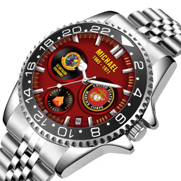 US Marine Corps Battalion Silver Stainless Steel Watch SS1 5 768x768 1