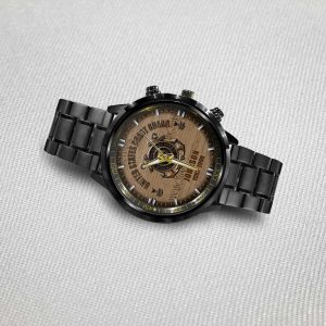 USCG Military Ranks Black Stainless Steel Watch SS11 2