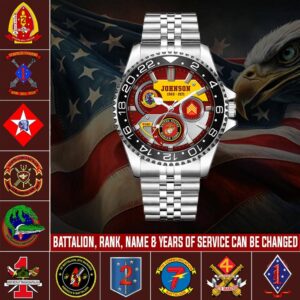 USMC Battalions Stainless Steel Silver Watch SS10