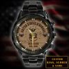 United States Air Base Airforce Badge Black Stainless Steel Watch SS11 2
