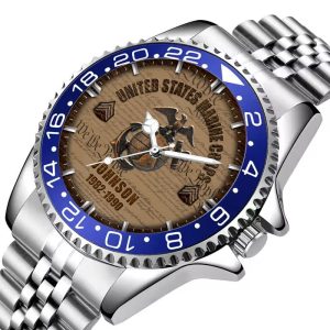 United States Marine Corps Birthday USMC Battailons Stainless Steel Silver Watch SS11 7