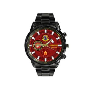 United States Marines Dress Blues USMC Battailons Black Stainless Steel Watch SS8 6