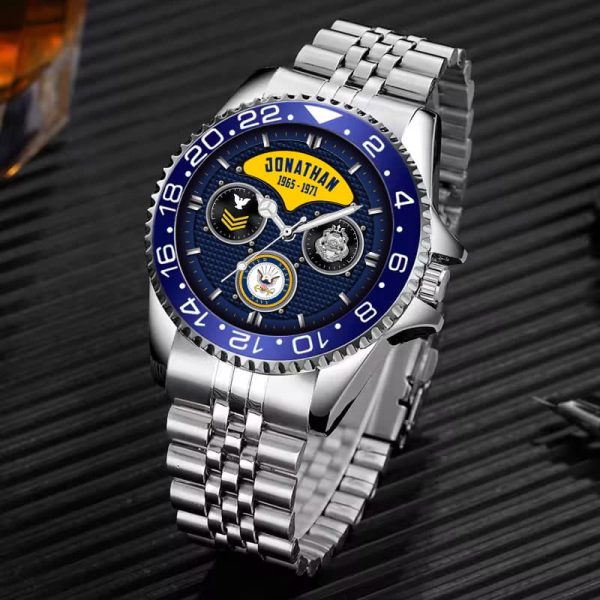 United States Navy Seal Logo Navy Badge Stainless Steel Silver Watch SS9 4