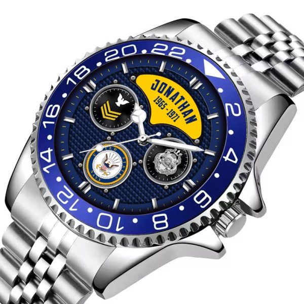 United States Navy Seal Logo Navy Badge Stainless Steel Silver Watch SS9 5