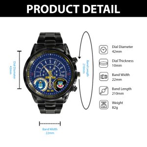 Us Afb Airforce Command Black Stainless Steel Watch SS7 4