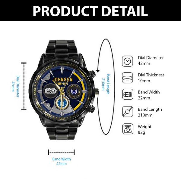 Us AirForce Badge Personalised Watch SS14 1