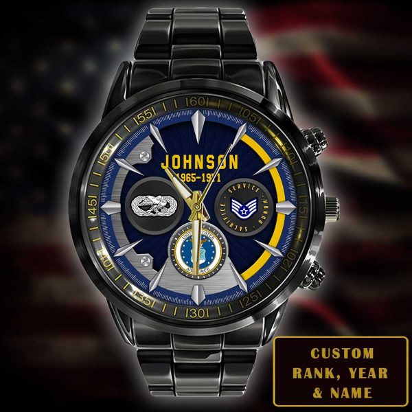 Us AirForce Badge Personalised Watch SS14 3