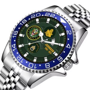 Us Army Army Branch Black Black Stainless Steel Watch SS8 10