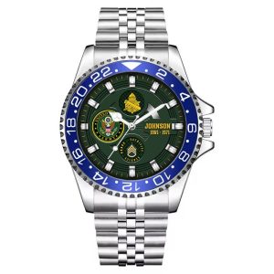 Us Army Army Branch Black Black Stainless Steel Watch SS8 7