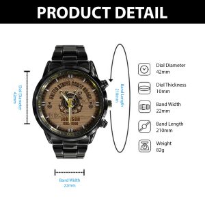 Us Coast Guard Reserves USCG Rating Black Stainless Steel Watch SS11 6
