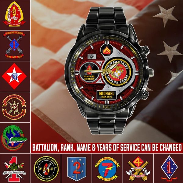 Us Marine Enlisted Ranks Silver Metal Watches 2
