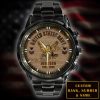 Us Navy Logo Navy Badge Black Stainless Steel Watch SS11 2