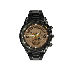 Us Navy Military Ranks Black Stainless Steel Watch SS11 1