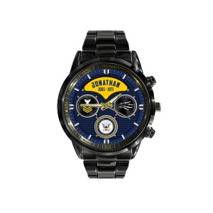 Us Navy Ship Navy Rating Black Stainless Steel Watch SS9 2