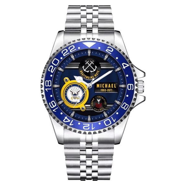 Us Navy Stainless Steel Silver Watch 1