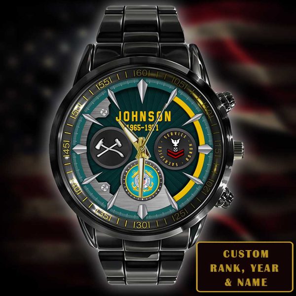 Us USCG Rating Personalised Watch SS14 5