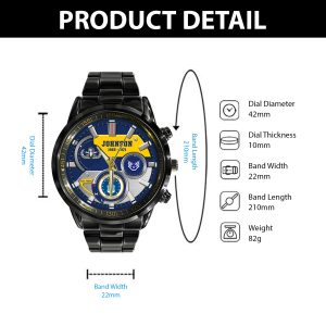 Usaf Air Force Airforce Badge Black Stainless Steel Watch SS10 5