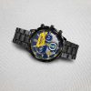 Usaf Air Force Airforce Badge Black Stainless Steel Watch SS10 6
