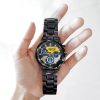 Usaf Air Force Airforce Badge Black Stainless Steel Watch SS10 7