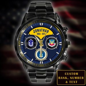 Usaf F 15 Airforce Command Black Stainless Steel Watch SS9 2