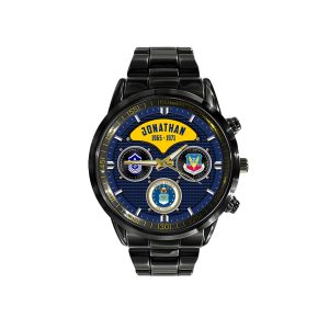Usaf F 15 Airforce Command Black Stainless Steel Watch SS9 6