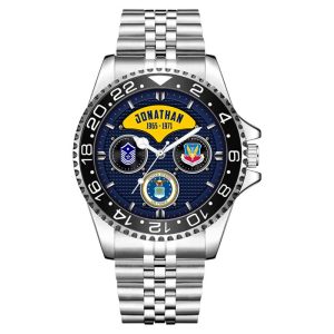 Usaf Military Ranks Airforce Command Stainless Steel Silver Watch SS9 10