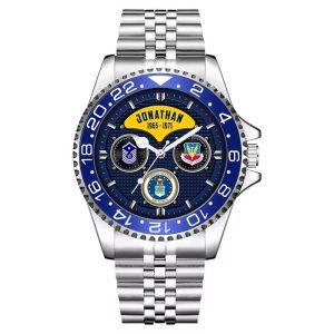 Usaf Military Ranks Airforce Command Stainless Steel Silver Watch SS9 2