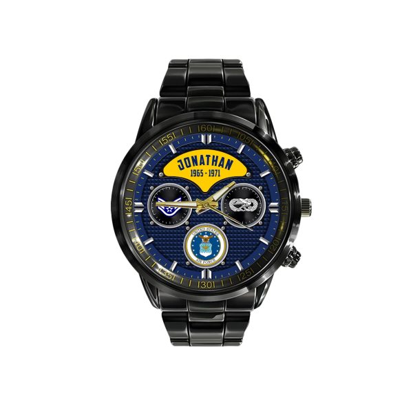 Usaffolder Airforce Badge Black Stainless Steel Watch SS9 5