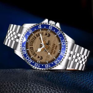 Usn Symbol Navy Badge Stainless Steel Silver Watch SS11 3