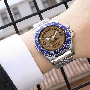 Usn Symbol Navy Badge Stainless Steel Silver Watch SS11 4
