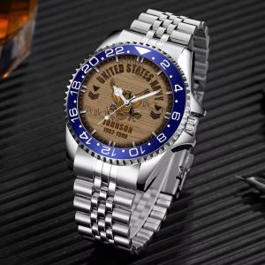 Usn Symbol Navy Badge Stainless Steel Silver Watch SS11 7