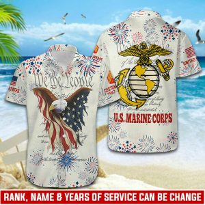 1 Marines Ranks Guys hawaiian shirts HW104