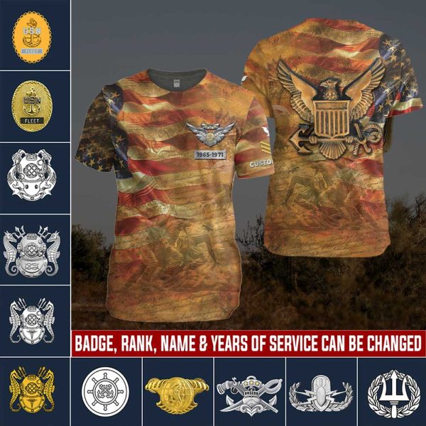 1 Navy Badge Custom T shirts 1